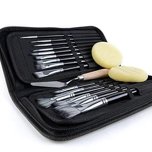 Artify Ensemble de 15 pinceaux pour Peinture à l'huile Acrylique Gouache à l'...