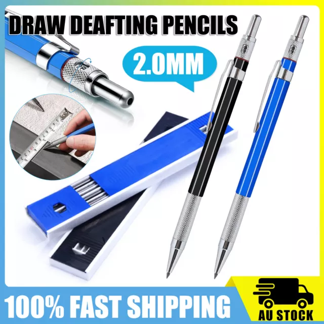 2mm 2B Lead Holder Pen Automatic Mechanical Drafting Drawing Pencil Art Tool AU