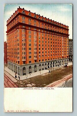 St Louis MO- Missouri, Jefferson Hotel, Outside View, c1907 Vintage Postcard