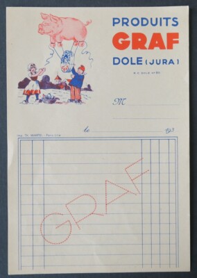 Facturette JURA 1930 Crème de gruyère GRAF fête illustrée 69 
