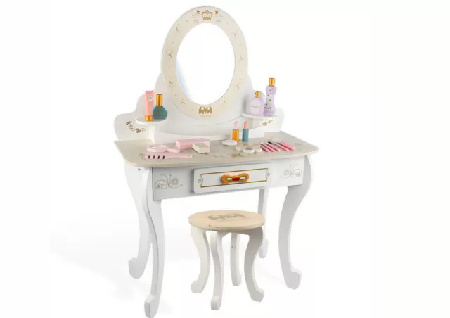 Set tavolo da trucco principesse bianche bambini tavolo da parrucchiere trucco cassettiera parrucchiere