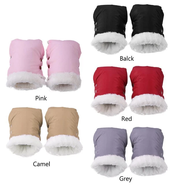 Winter Stroller Gloves Waterproof Fleece Hand Muff Pram Accessories (Pink) FS2#