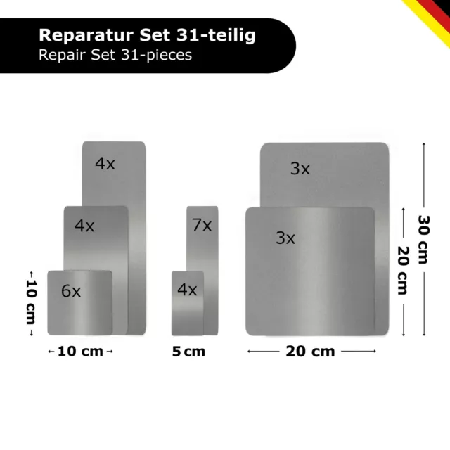 Planenreparaturset 31-teilig RAL9006 silber - Plane flicken - LKW Plane kleben