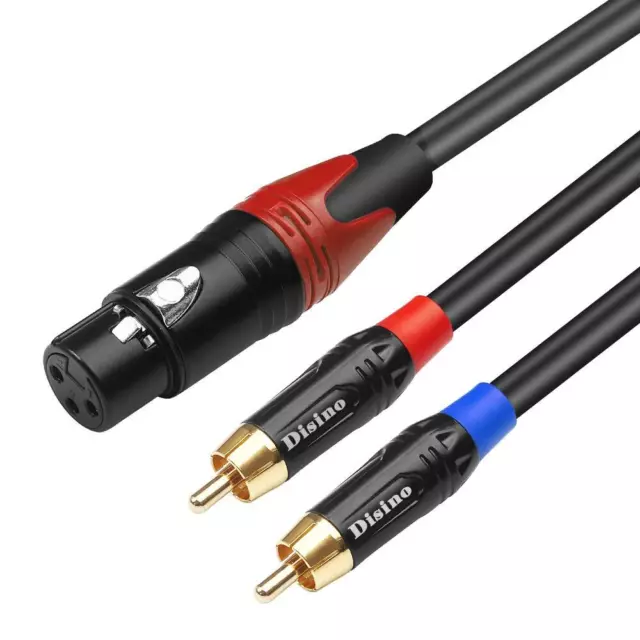 Female XLR to Dual RCA Y Splitter Patch Cable,Unbalanced XLR Female to 2 RCA/...