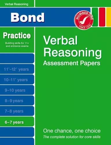 Bond Verbal Reasoning Assessment Papers 6-7 years (Bond Assessment Papers),J M