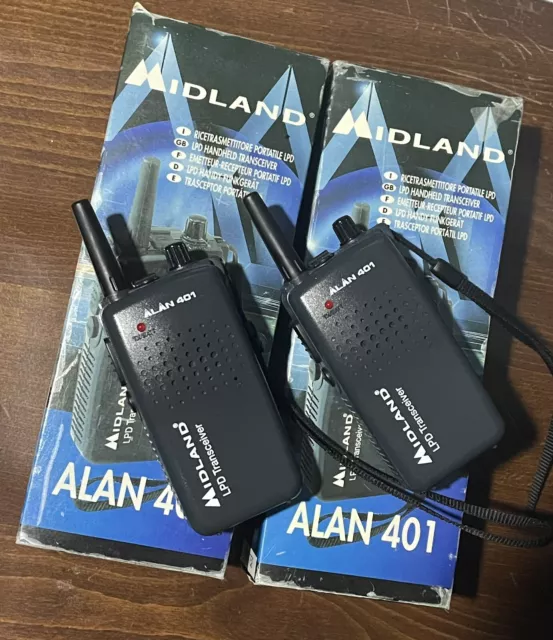 2 X Midland Alan 401 Ricetrasmettitore Portatile LPD