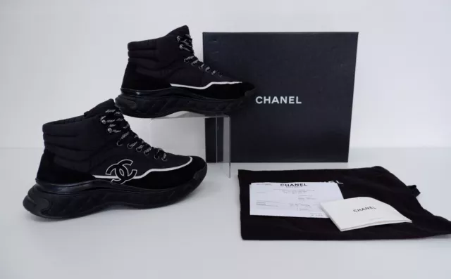 CHANEL WOMENS HIGH top Sneakers Size Uk 5.5 Eu 38.5 Black Trainers Boots  VGC £695.00 - PicClick UK