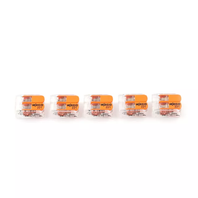 5XSale Wago 221-412  2 Conductor Compact Connector 10 PK Copper Wire  ZD 3