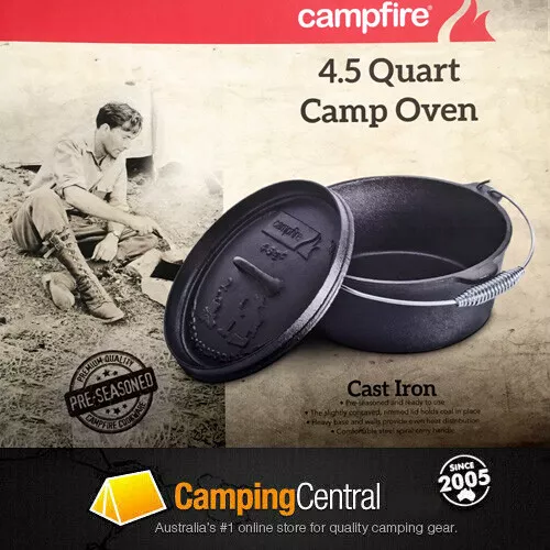 Pioneer Campfire 4.5 Quart Cast Iron Camp Oven