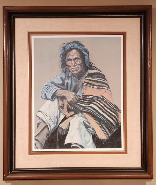 Apache pencil signed framed print by Don Marco