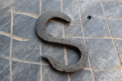 Vintage fireplace plant porch hook iron hand forged filing engraved decor 2