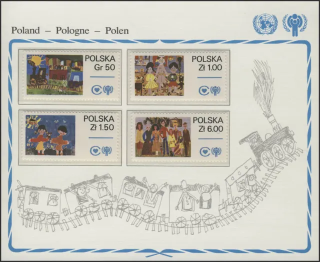Poland: Children's Drawings - Playing & Family, 4 Brands, Set **