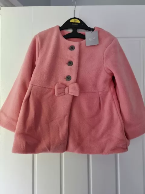 Girls Peach / Pink Coat Age 3-4 Yrs Next Bnwt