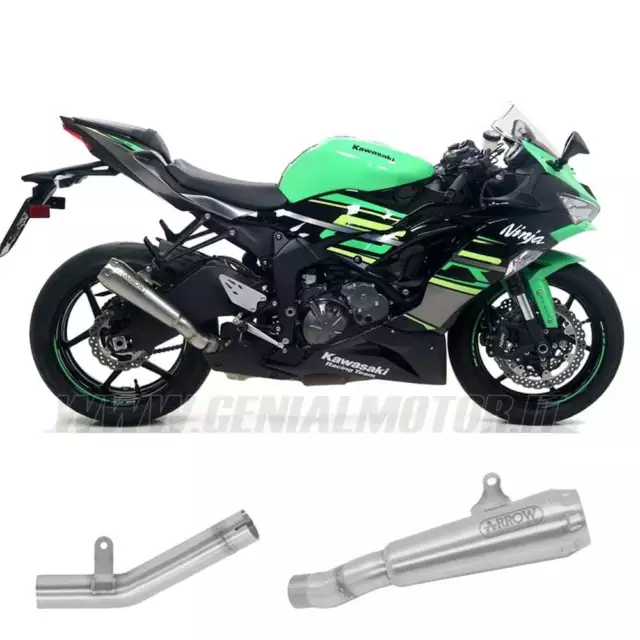 Exhaust +Link Pipe Arrow Pro-F Steel Inox KAWASAKI ZX-6R 636 2019 > 2020