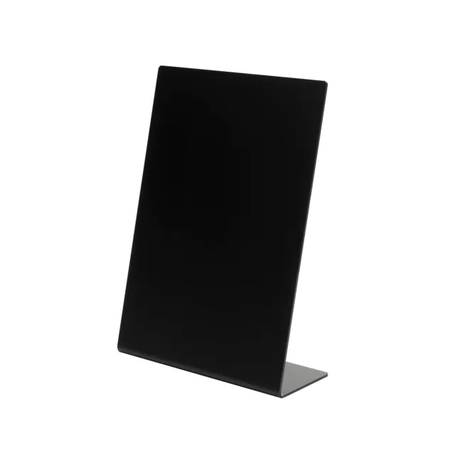 Deflecto A6 Slanted Chalkboard Menu Signage - Black Acrylic Display Sign - Count