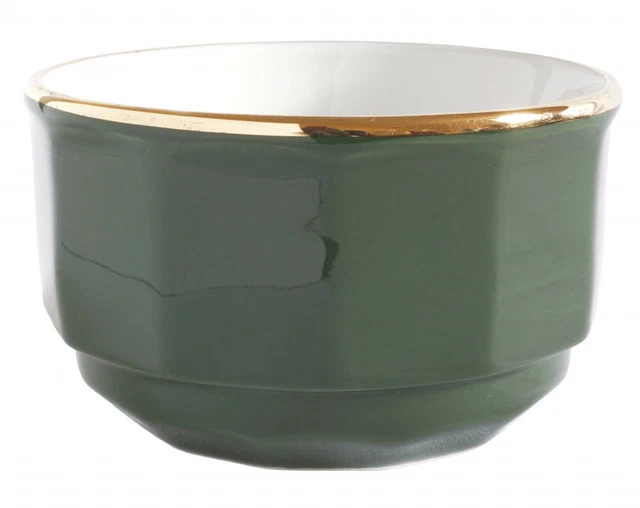 Apilco  Sugar Bowl Large Green and Gold  x 2