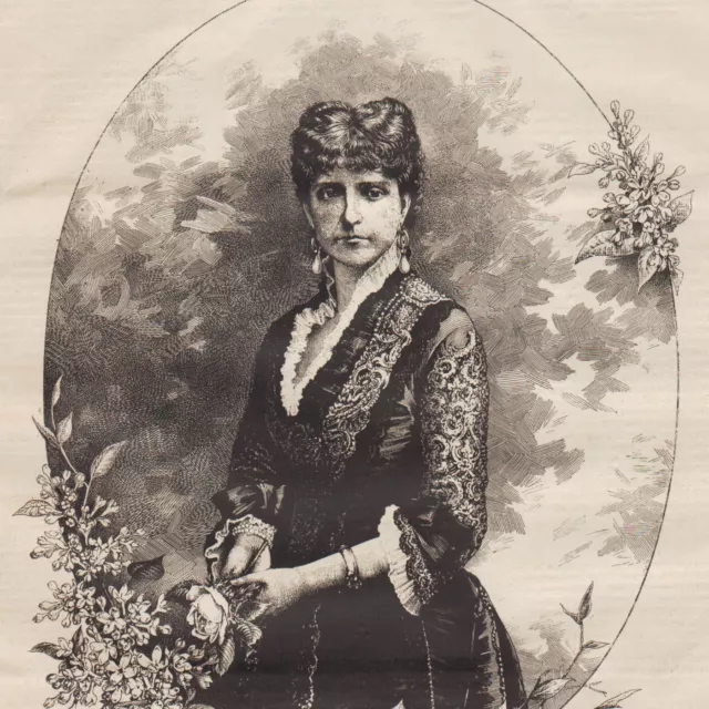 S.M. La Reine de Portugal Maria Pia - Gravure de presse 1886