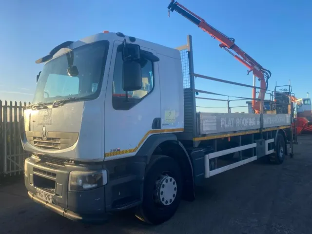 Renault Premium 240DXI Dropdside crane lorry 4x2 2008