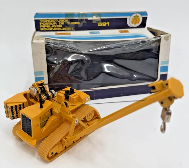 Miniature Joal 1/50 - Poseur De Tubes Caterpillar 591 - Engin De Chantier Collection