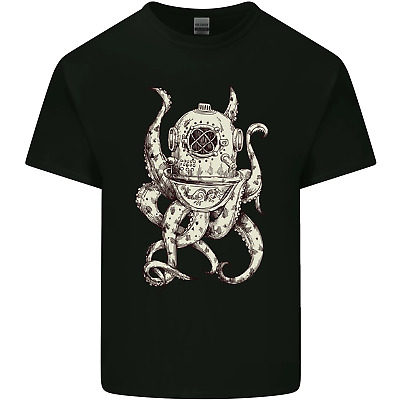 Steampunk Octopus Kraken Cthulhu Mens Cotton T-Shirt Tee Top
