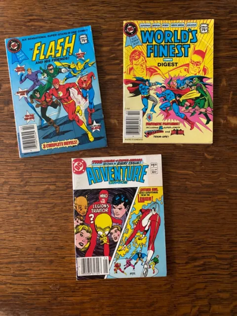 LOT OF 3 Mini Books 1981-83 DC Blue Ribbon Comic Digests SUPERMAN Flash BATMAN