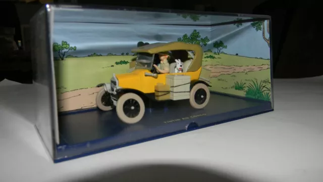 Voiture Miniature 1/43 Ford T Jaune Tintin - Éditions Atlas - Neuf En Boîte