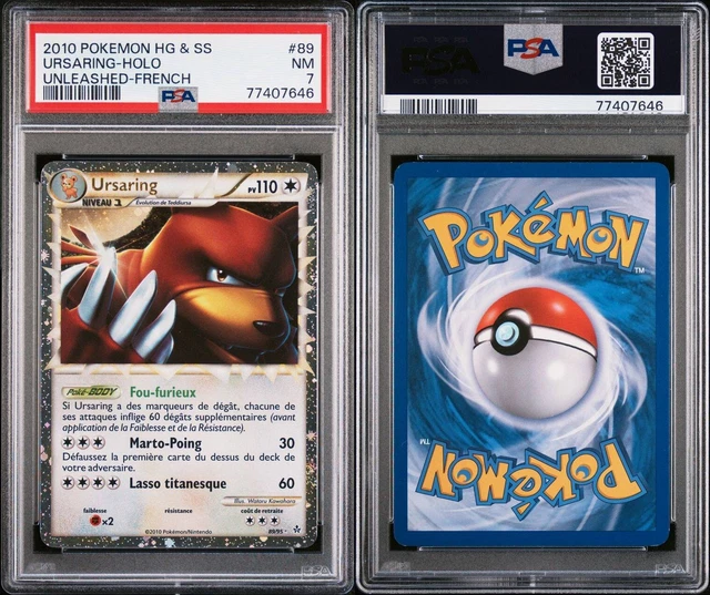 Pokemon Ursaring PRIME 89/95  Holo HS Déchaînement FR PSA 7