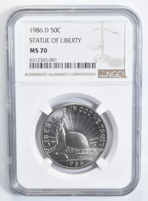 1986-D MS70 Statue of Liberty Commemorative Half Dollar NGC