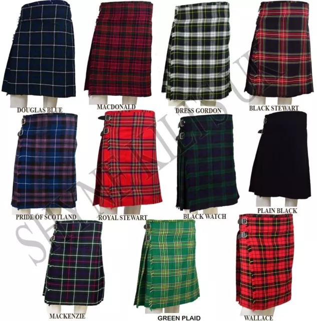 Kilt scozzesi da uomo 8 yard 16 once, kilt casual, varie taglie e tartan