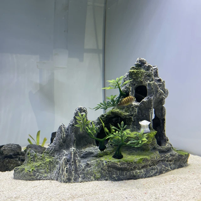 Aquarium Fish Tank Ornament Decoration Mountain Hiding Fish Cave 302