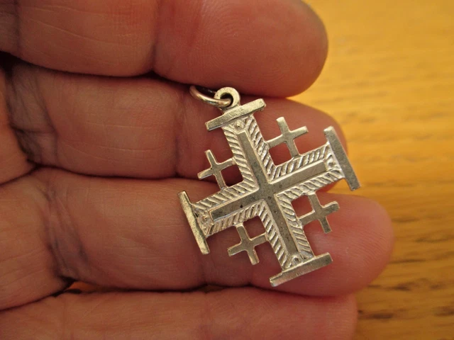 Pendentif Croix Orthodoxe En Argent Sterling Et Or - Jérusalem - Neuf Avec étiquettes - Or Et Argent