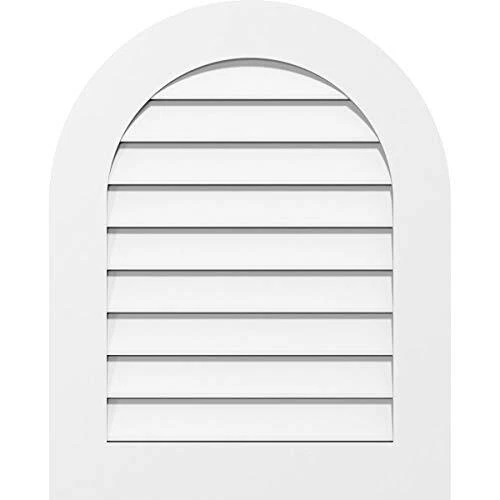 GVPRT26X1801SF Round Top Surface Mount PVC Gable Vent, 26"W x 18"H, Factory P...