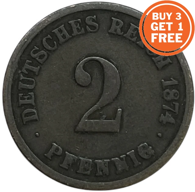 2 German Pfennig From 1873-1877 - Choice Of Date - Germany
