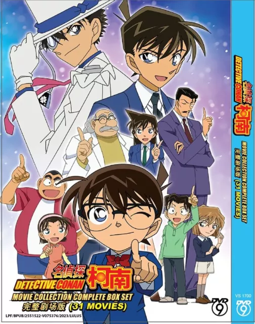 Anime DVD Colección de Películas de Detective Conan 31 en 1 Caja Set Subtítulos en Inglés