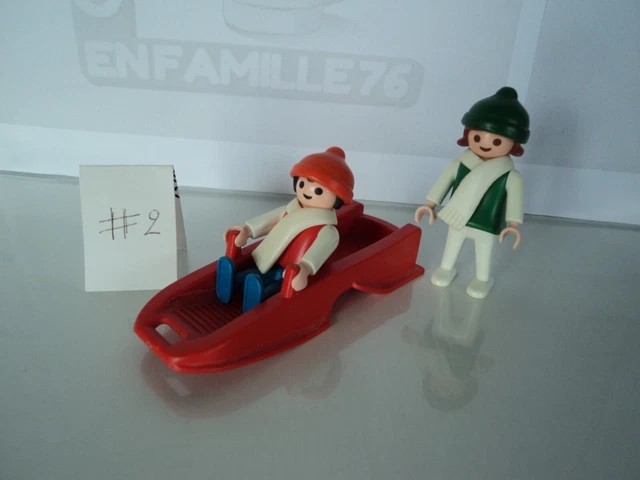 PLAYMOBIL vintage city sports d'hiver skieurs skis patins luge 3561 / 1978 # 2