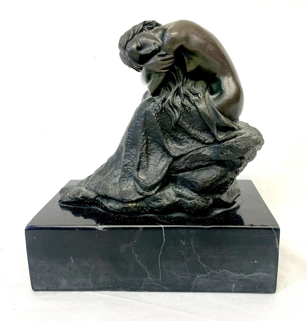 ANTIQUE STYLE VINTAGE Nude Naked Lady On Marble Base Signed Milo 295 antique-style-vintage-nude-naked-lady-on-marble-base-signed-milo-295
