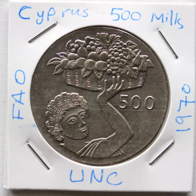 CYPRUS 500 Mils 1970  FAO  UNC (3341062/X547)