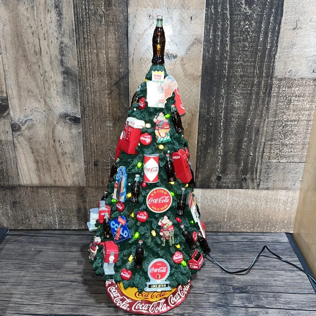 THE DANBURY MINT CocaCola Christmas Tree 18” With Base & Power Cord