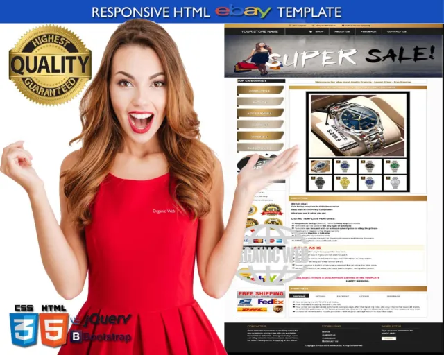 2024 Multipurpose  HTML Ebay Templale - Modern Listing Description Template