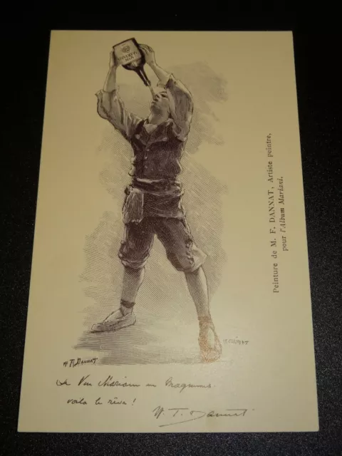 Carte Postale Publicitaire Pour Le Vin Mariani - Dessin De M.f. Dannat