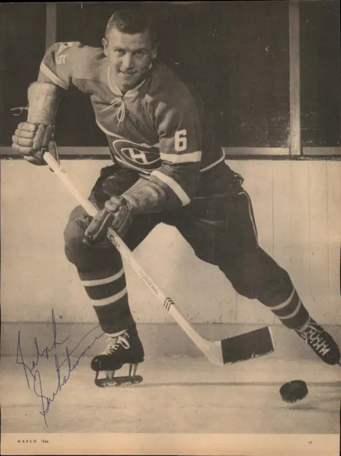 Ralph Backstrom Signed 8x11 Magazine Page Photo Canadiens Kings Blackhawks