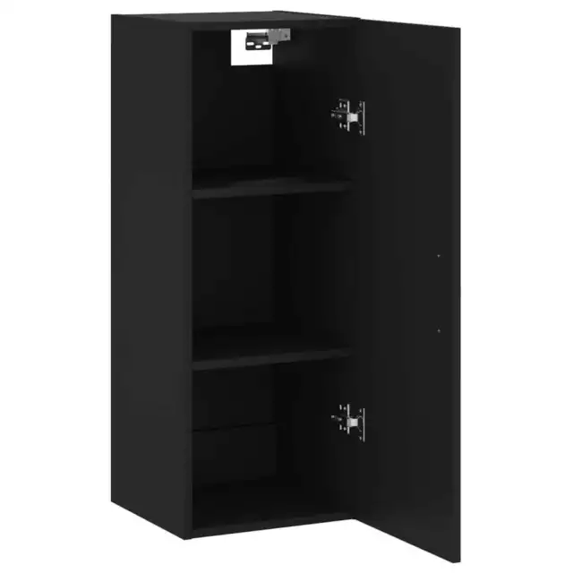 AX Mobiletto Credenza Pensile Armadietto Nero 34.5x34x90cm Soggiorno Casa 828837