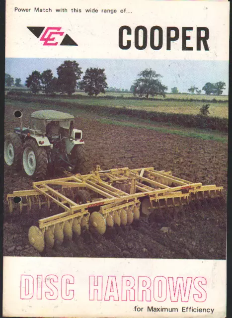 W. J. Cooper Tractor "Disc Harrows" Brochure Leaflet