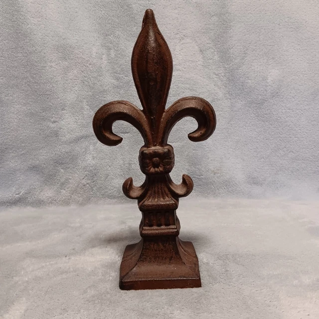 Cast Iron Fleur De Lis Post Topper Finial Home Decor Accent Piece Unbranded