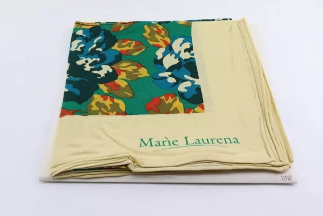 Foulard En Soie Vintage Thème Fleurs De Marie LAURENA, Silk Scarf  En Pure Soie