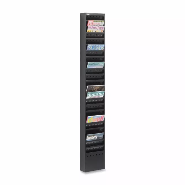 NEW Safco Products 4322BL Steel Magazine Rack, 23 Pocket, Black