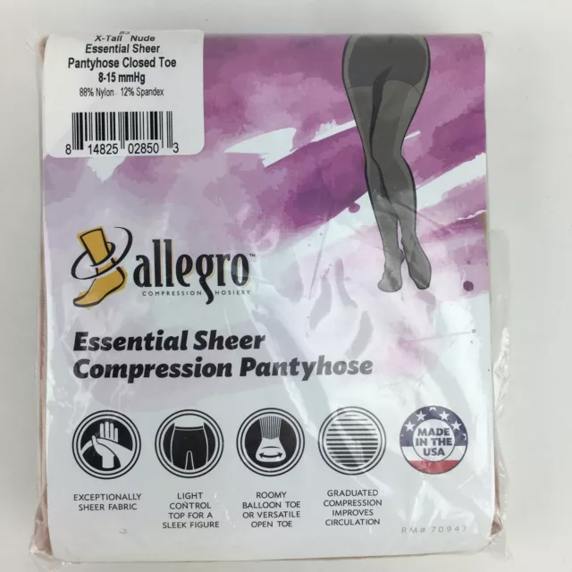 Allegro Essential Sheer Support Pantyhose 8-15 mmHg Compression #83 Closed Toe