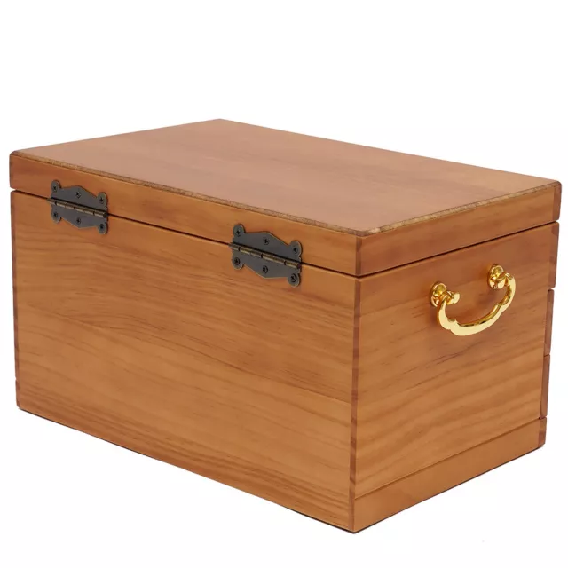 Wooden Jewelry Box 3 Layers Large Capacity with Safe Lock for Necklace Watches