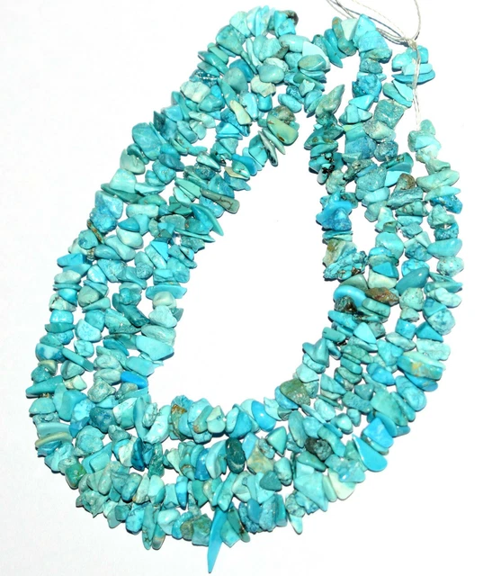 17 " Lose Strand Natürlich Sky Blau Türkis Edelstein Nuggets 4-6 MM Perlen