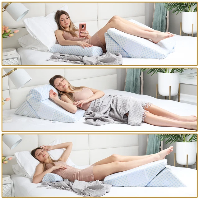 Adjustable Memory Foam Wedge Pillow with Cooling Washable Cover and Extra Pillow 4